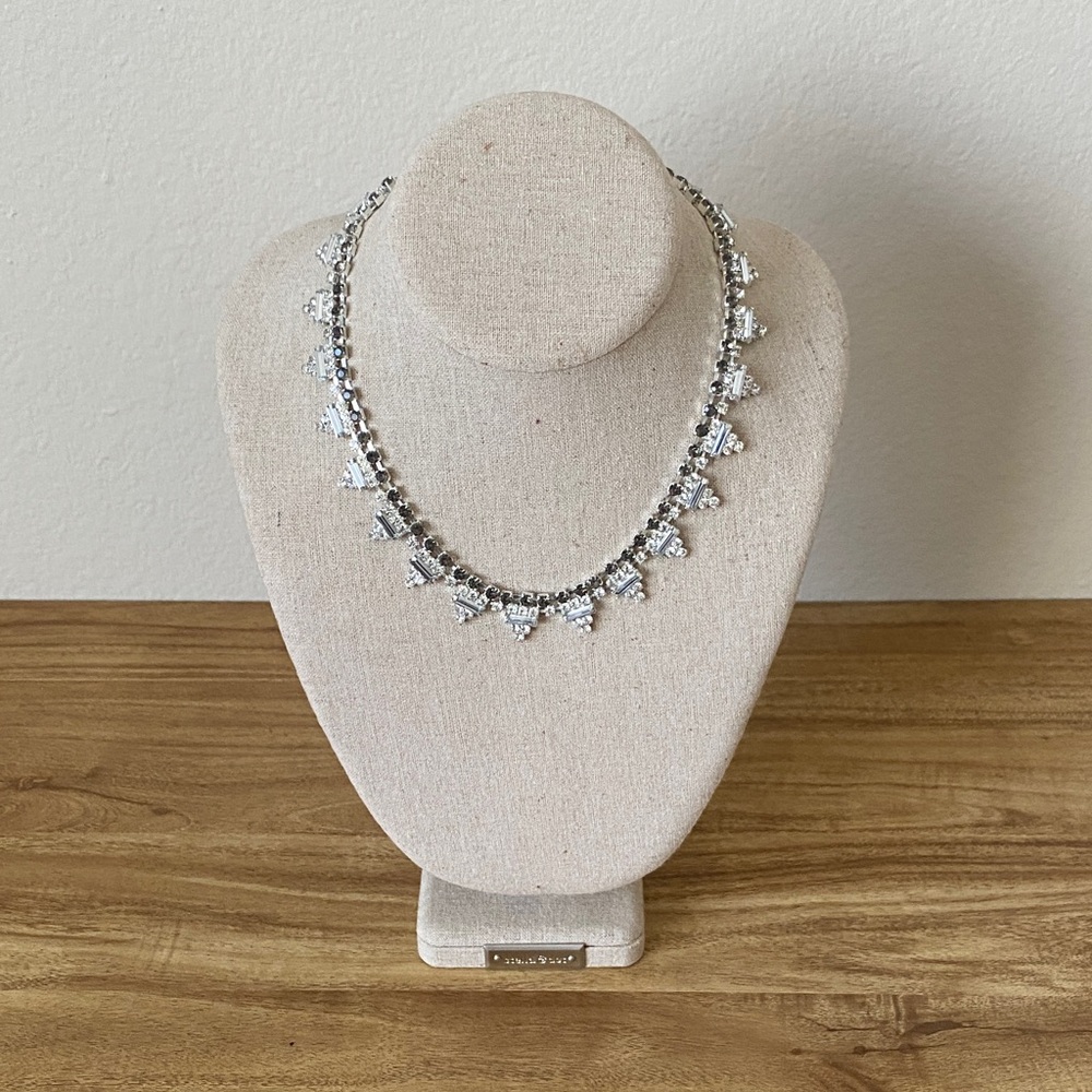 Silver Crystal Triangle Drop Necklace - Women Jewelry